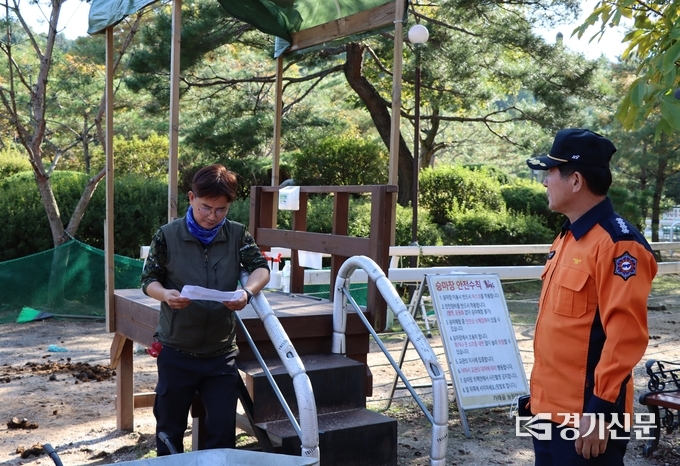 포천소방서에서 야영장 안전점검을 하고 있다. (사진=포천소방서 제공)