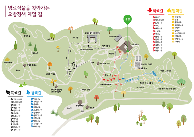 염료전시회 리플릿 안쪽면. (리플릿=국립수목원 제공)