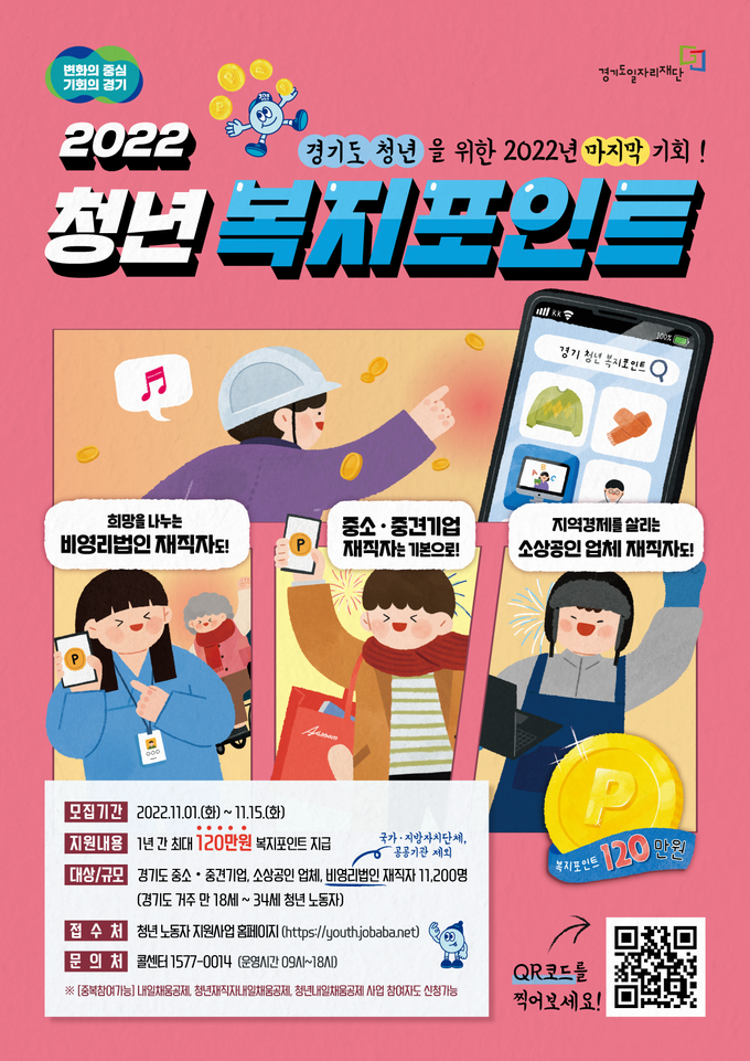 2022 경기도 청년 복지포인트 홍보 포스터. (사진=경기도 제공)