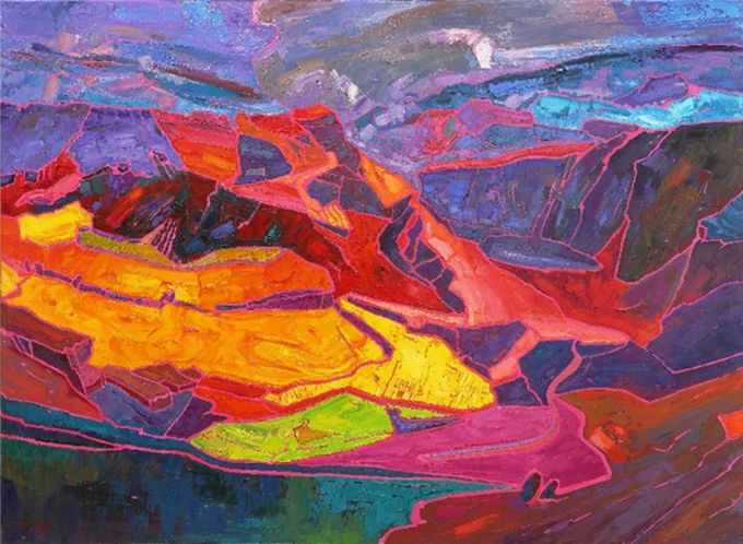 조 윈 페, Yellow Melody, 2021, 캔버스에 오일. (사진=경기아트센터 제공)
