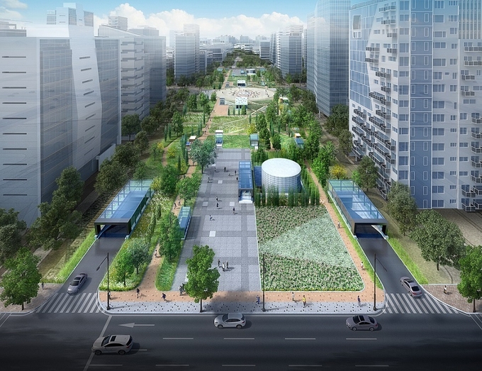 GTX 파주 운정역 역세권에 조성 예정인 문화공원 조감도.(사진=파주시 제공)