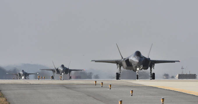 '비질런트 스톰' 훈련 참가한 F-35A 전투기. (사진=연합뉴스/공군 제공)