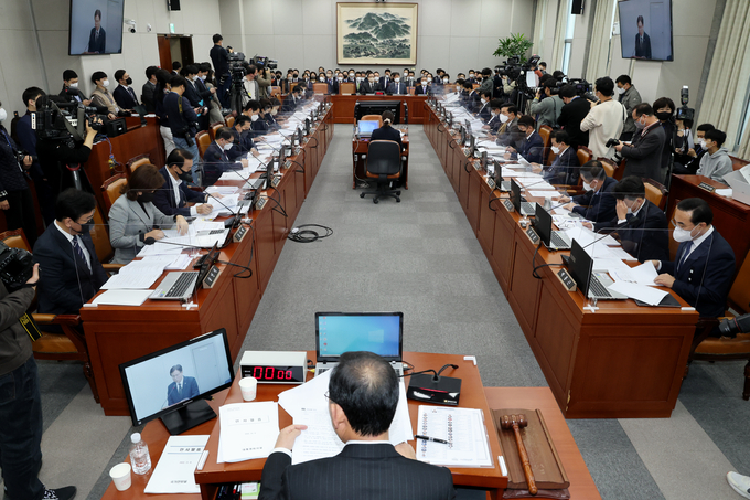  8일 오전 국회 운영위원회에서 대통령비서실·국가안보실·대통령 경호처에 대한 국정감사가 진행되고 있다. (사진=연합뉴스)