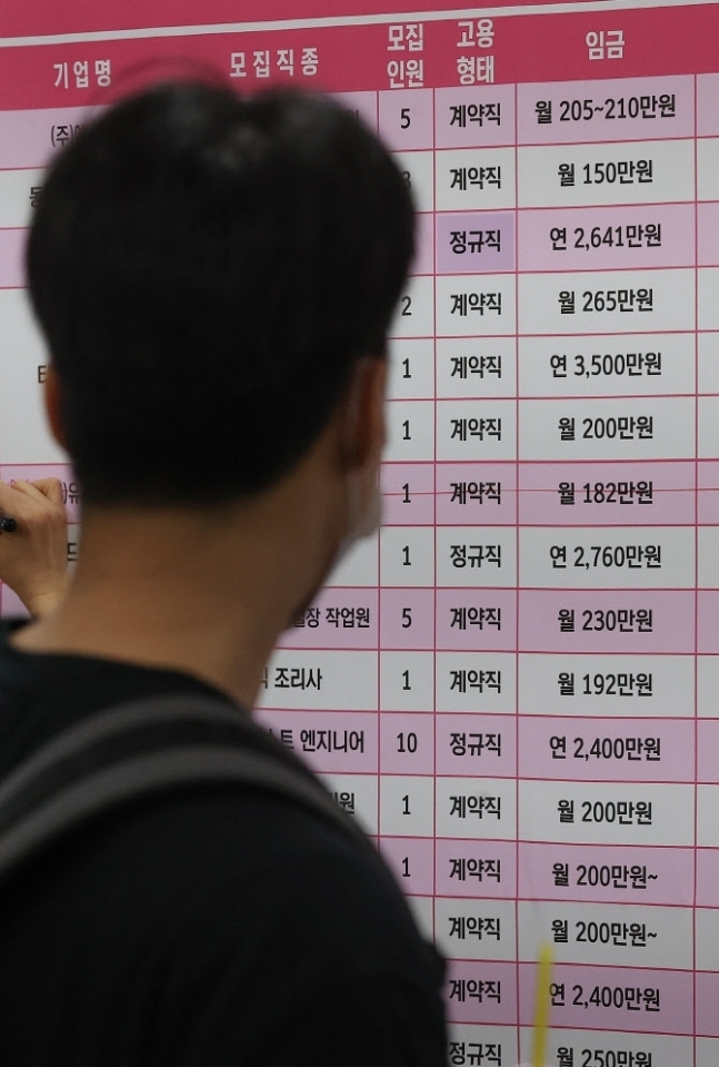 지난달 26일 서울 광진구청에서 열린 일자리박람회 모습. (사진=연합뉴스)