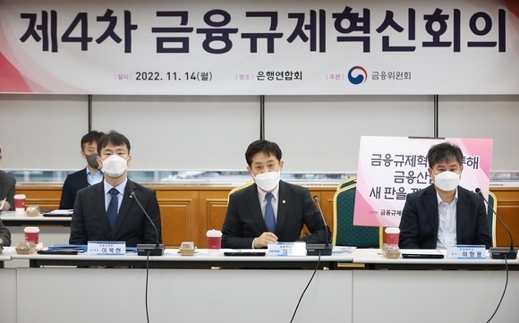 김주현 금융위원장과 이복현 금융감독원장이 금융규제혁신회의에 참석하고 있다. (사진=금융위원회)