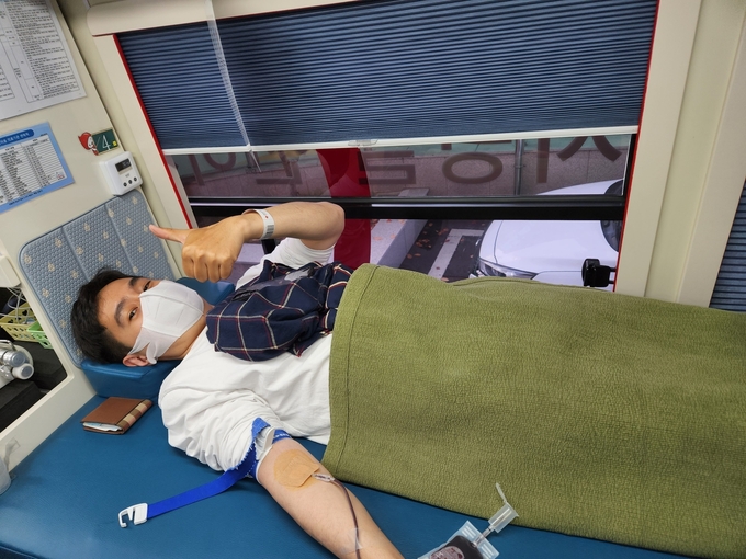 LX한국국토정보공사 화성지사 헌혈 운동. (사진=LX한국국토정보공사 경기남부지역본부 제공)