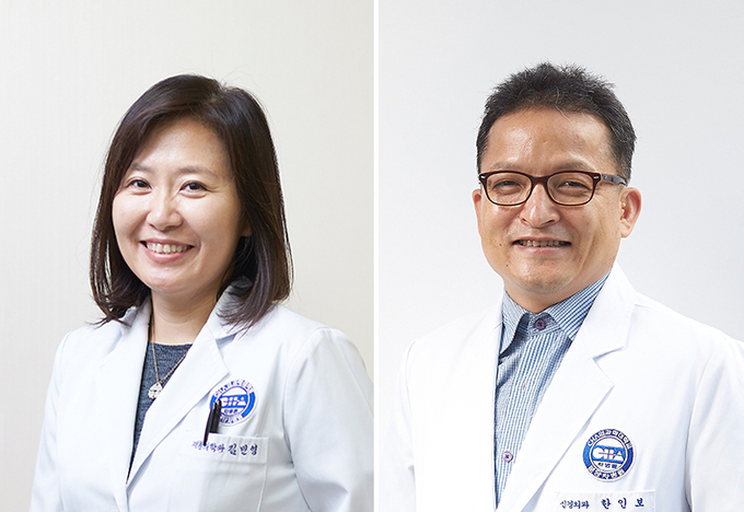 재활의학과 김민영 교수(사진 왼쪽)와 신경외과 한인보 교수. (사진=분당 차병원 제공)
