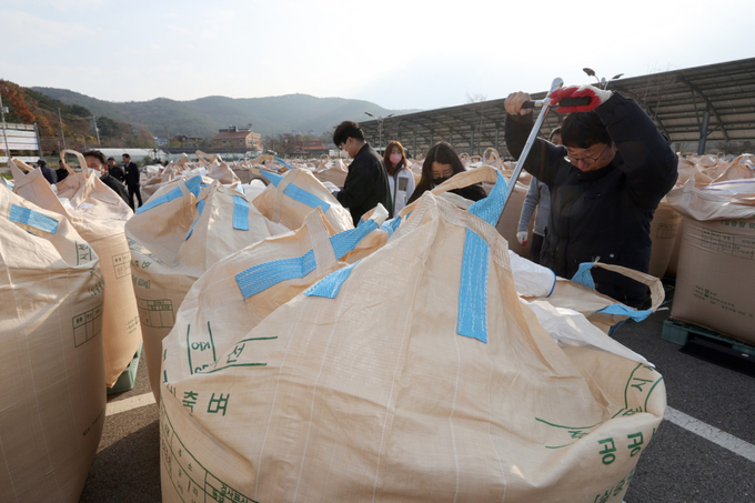 공공비축미곡 건조벼 매입 현장. ( 사진 = 옹진군 제공 )