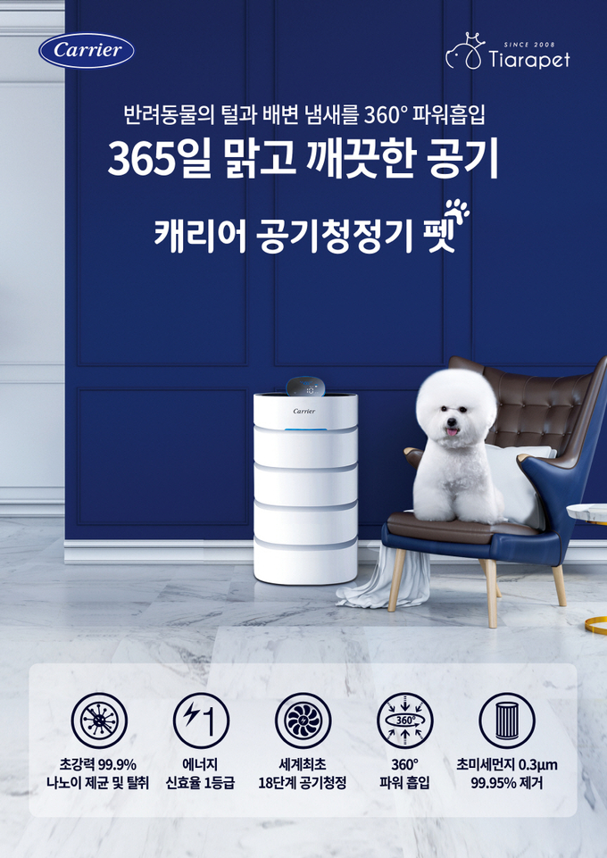캐리어에어컨이 펫팸족 전용 제품을 내놨다. (사진=캐리어)