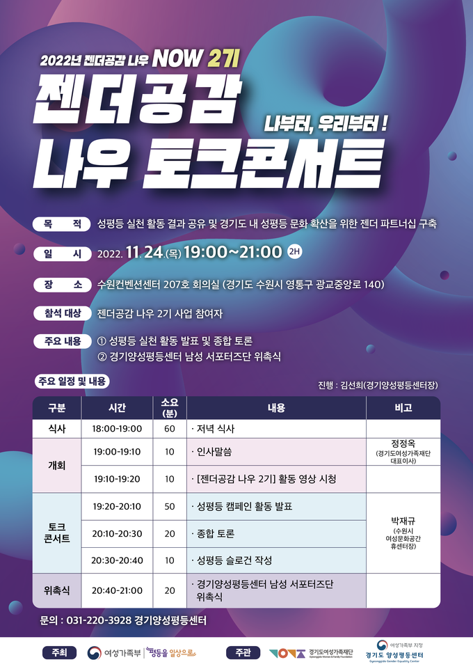 2022 젠더공감 나우 2기 토크 콘서트 포스터. (사진=경기도 제공)
