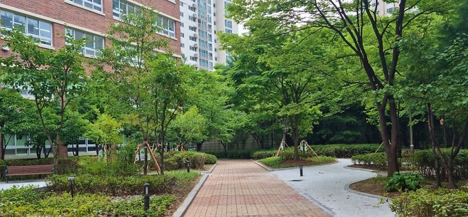 요인 보라중학교에 조성된 학교숲. (사진=용인시 제공)