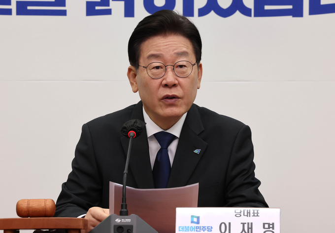 더불어민주당 이재명 대표가 9일 국회에서 열린 최고위원회의에서 발언하고 있다. (사진=연합뉴스)