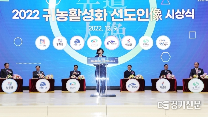 김보라 안성시장 귀농활성화 선도인像 수상(사진=안성시 제공)