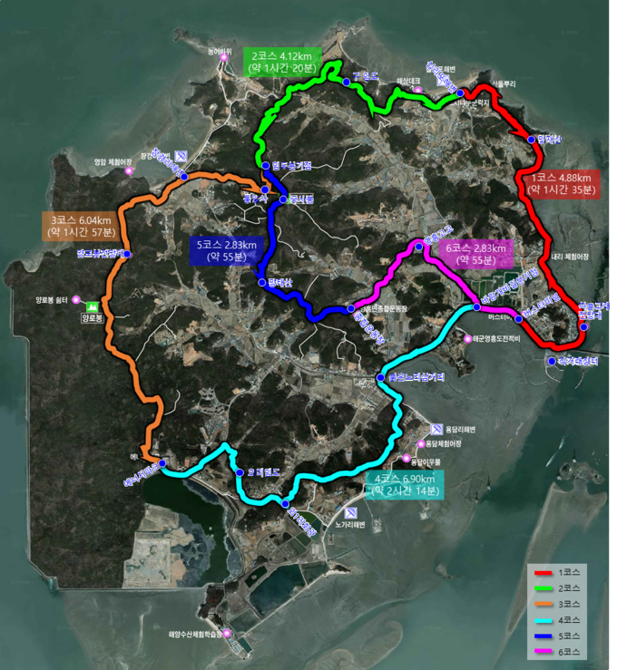 영흥도 둘레길 노선계획. ( 사진 = 옹진군 제공 )