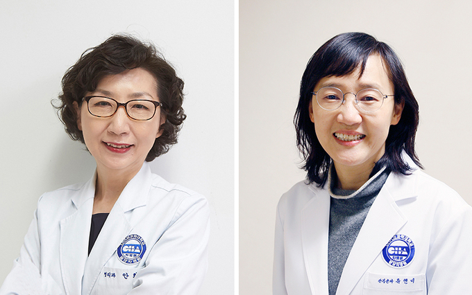 병리과 안희정 교수(사진 왼쪽), 산부인과 류현미 교수. (사진=분당 차병원 제공)