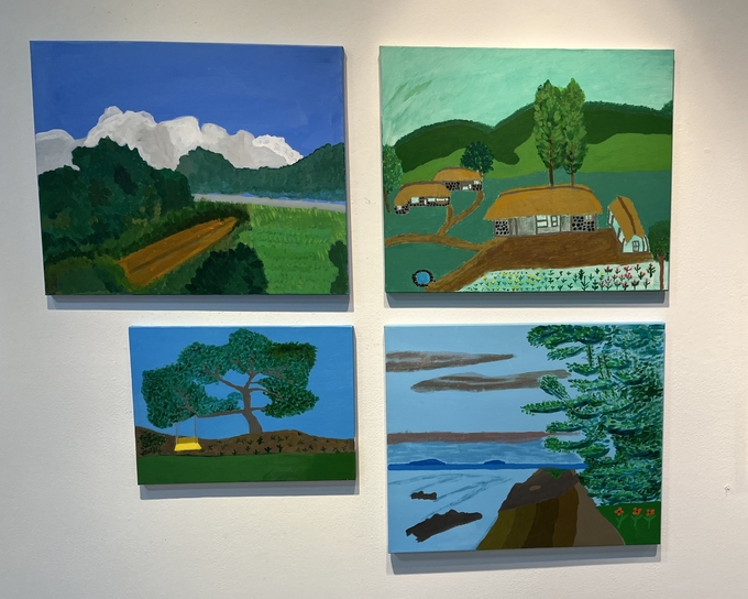 공간섬알 기획전에 전시된 그림. ( 사진 = 김샛별 기자 )