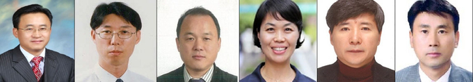 사진 왼쪽부터 고형근 경제국장, 홍승일 농업정책과장 , 심윤식 장애인복지과장 , 고미경 정책기획과장, 홍순호 회계과장,유재홍 여성보육과장.(사진=시흥시 제공)