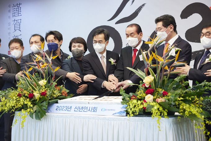 김동연 경기도지사는 ‘2023년 용인상공회의소 신년 인사회’에 참석했다. (사진=경기도 제공)