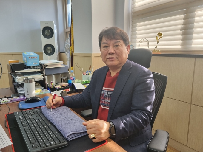 마라톤 선수 출신인 문정만 남양주시육상연맹 회장.(사진=이화우 기자)