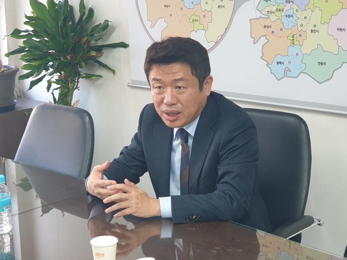 유의동 국민의힘 경기도당위원장이 지난 10일 경기신문과의 신년 인터뷰에서 발언하고 있다. (사진=국민의힘 경기도당 제공)