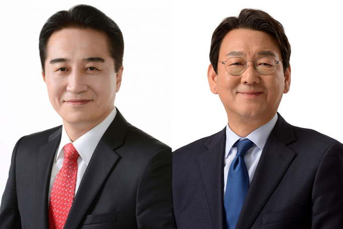 정승연 국민의힘 인천시당위원장과 김교흥 더불어민주당 인천시당위원장. ( 사진 = 시당 제공 )