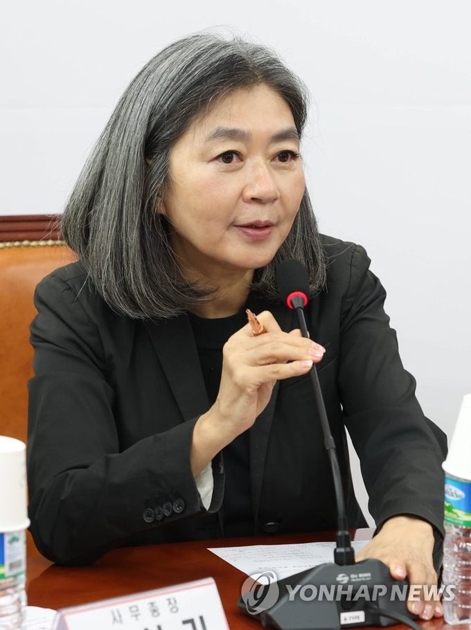 국민의힘 김행 비대위원이 지난해 9월 14일 오전 서울 여의도 국회에서 열린 비상대책위원회 회의에서 발언하고 있다. (사진=연합뉴스)