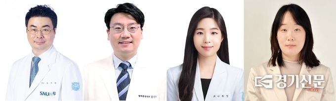(사진 왼쪽부터)혈액종양내과 김지원 교수), 강민수 교수, 병리과 나희영 교수, 삼성서울병원 병리과 안수민 교수. (사진=분당서울대병원 제공)