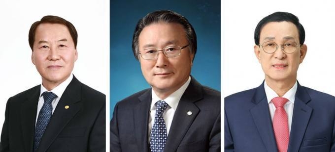 (왼쪽부터) 김덕철 전 통영수협조합장, 김임권 전 수협중앙회장, 노동진 전 진해수협조합장 (사진=수협중앙회)