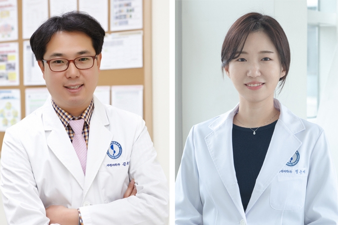 아주대병원 가정의학과 김규남 교수, 정수지 임상강사. (사진=아주대병원 제공)