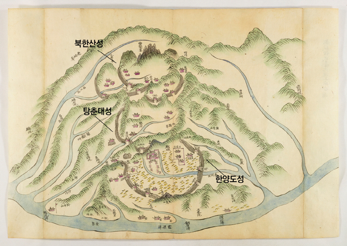 ‘도성연융북한합도’의 북한산성, 탕춘대성, 한양도성.(사진=고양시 제공)