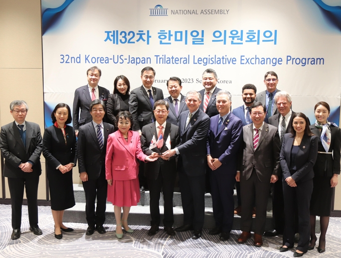  제32차 한미일 의원회의가 24일 여의도 페어몬트 엠베서더에서 개최됐다.(사진=김한정의원실 제공)