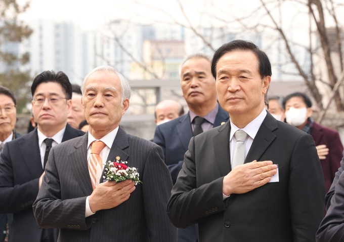  제104주년 3.1절 기념행사에 참석한 임태희 경기도교육감. (사진=경기도교육청 제공)