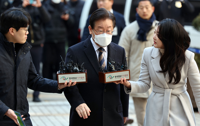  공직선거법 위반 혐의를 받는 이재명 더불어민주당 대표가 공판에 출석했다. (사진=연합뉴스 제공)