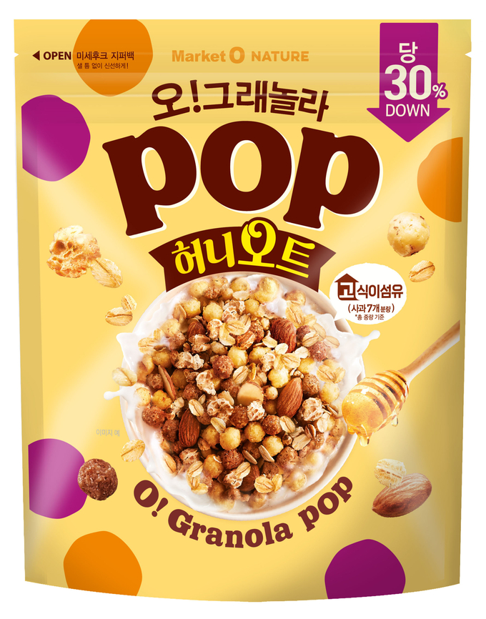 오리온 마켓오네이처 오!그래놀라팝 허니오트 제품 이미지. (사진=오리온 제공)