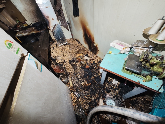  의왕의 한 전통시장에서 화재가 발생했으나 ‘IOT 기반 화재감시 연계시스템’으로 대형 사고를 막을 수 있었다. (사진=경기도소방재난본부 제공)