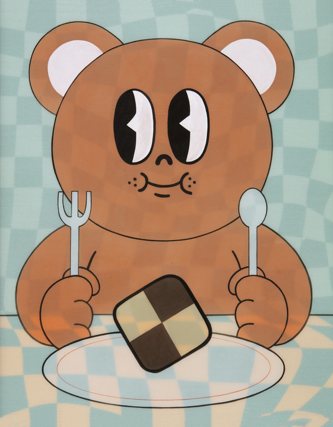 이지현, Cookie 3, 53x42㎝, 2022, 비단채색 혼합재료. (사진=안상철미술관 제공)