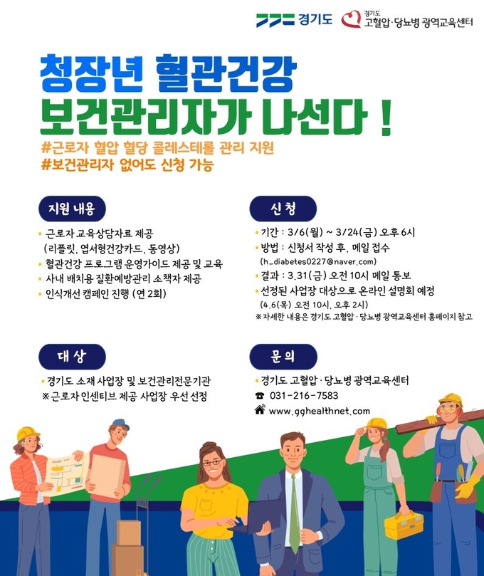 ‘근로자 심뇌사업_청장년 혈관건강 보건관리자가 나선다’ 포스터. (자료=경기도 제공)