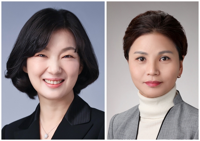 김주연 전 P&G 오랄 케어&그루밍(Oral Care& Grooming) 한국/일본지역 부회장(왼쪽)과 이복희 롬엔드하스전자재료씨엠피코리아 대표이사 (사진=SK이노베이션)