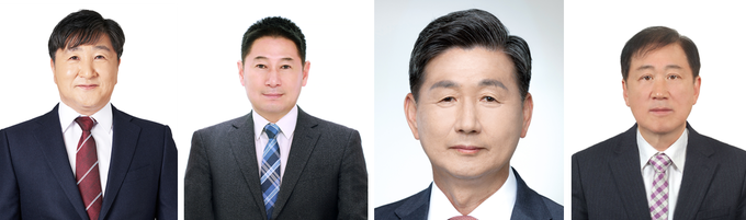 (왼쪽부터) 옹진수협 박철수, 인천수협 차형일, 경인북부수협 이만식, 영흥수협 임병묵 당선자.