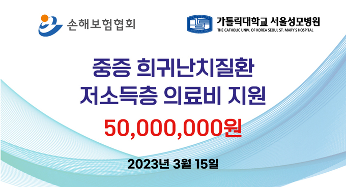 손해보험협회가 중증·희귀난치질환 환자 의료비 5000만 원을 지원한다. (사진=손해보험협회 제공)