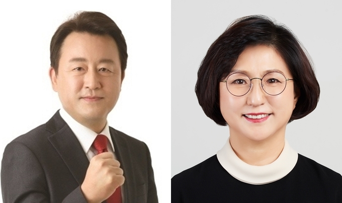 (왼쪽부터) 김용남 전 국회의원, 이혜련 수원시 병 당협위원장.