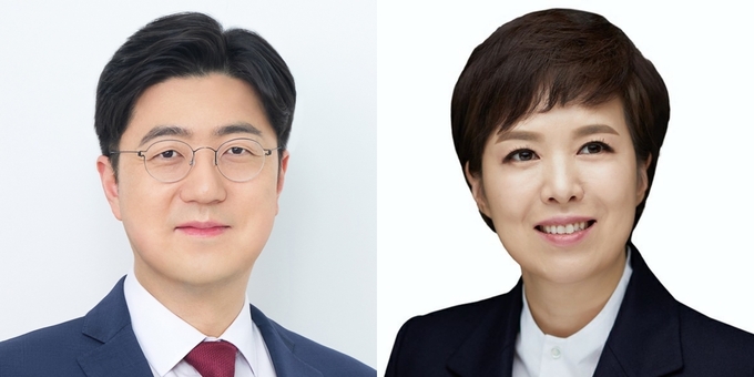 (왼쪽부터) 홍종기 국민의힘 수원시정 당협위원장, 김은혜 대통령실 홍보수석.