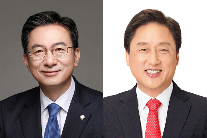(왼쪽부터) 더불어민주당 정성호 국회의원, 국민의힘 안기영 당협위원장