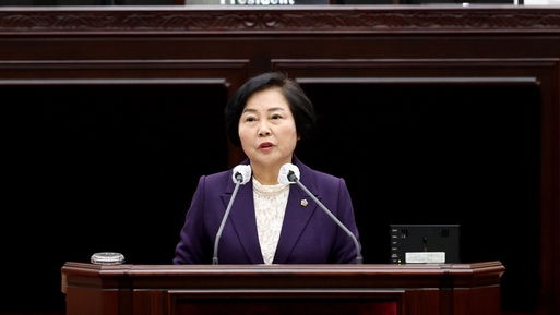 이선옥(국힘·남동2) 인천시의원이 23일 제285회 임시회 제2차 본회의에서 정당 현수막 관리 방안 필요성에 대해 얘기하고 있다. ( 사진 = 인천시의회 제공 )