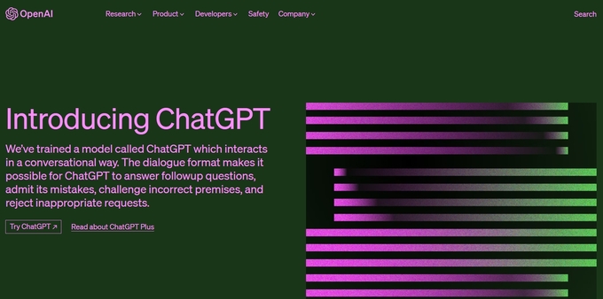 Open AI ChatGPT. (사진=Open AI 홈페이지 갈무리)