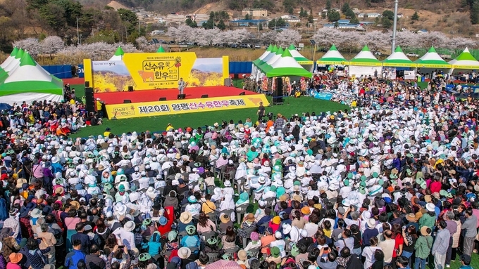제20회 양평산수유한우축제 '산수유꽃보고,한우먹고 축제'가 성황리에 마무리됐다.. (사진=양평군 개군면 행정복지센터 제공)