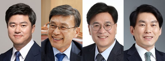 (왼쪽부터) 박상혁 국회의원, 정하영 전 김포시장, 이회수경기교통공사 상임 이사, 박진영 민주당 전 대변인.(사진=경기신문DB)