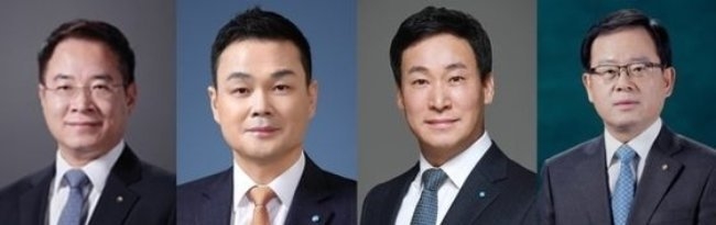(왼쪽부터) 이석태 우리은행 국내영업부문장, 강신국 우리은행 기업투자금융부문장, 박완식 우리카드 대표, 조병규 우리캐피탈 대표 (사진=우리금융그룹 제공)