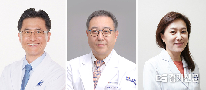 (사진 왼쪽부터)암센터 문용화, 김승기, 이승아 교수. (사진=분당 차병원 제공)