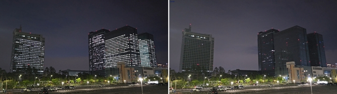 경기도 수원시 삼성전자 수원사업장 소등 전후. (사진=삼성전자 제공)